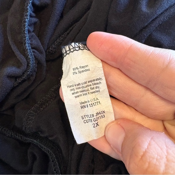 Gilli Black Jumpsuit Plus Size 2X Soft Stretch Spaghetti Strap Classic - Picture 8 of 9